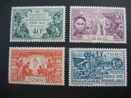 Togo  N° 161 à 164  Exposition Coloniale 1931    Série Complète    Neuf * - Ungebraucht