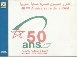 Maroc. Album. Timbre De 2007 Yvert Et Tellier N° 1471 + Enveloppe De 1er Jour. Cinquantenaire De La Royal Air Maroc. RAM - Avions