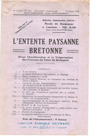Bulletin De L'Entente Bretonne Pour L'Amélioration Et La Vulgarisation Des Pommes De Terre De Bretagne Lannion 1935 - 1900 - 1949