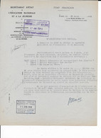 Lettre Secrétariat Education Nationale Et Jeunesse 1948 En-tête -Etat Français- Réfection Tapisseries Mobilier National - Rugs, Carpets & Tapestry