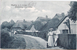 WUSTROW An Der Ostsee Fischland Darss Mecklenburg Er Bauern Häuser 10.7.1909 Gelaufen - Fischland/Darss