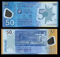 Uruguay P-NEW, 50 Pesos 50th Anniv. / Painter Deliotti Mural UNC 2017 POLYMER - Uruguay