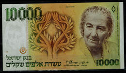 ISRAEL 1984 BANKNOTES GOLDA 10000 SHEKEL XXF!! - Israele