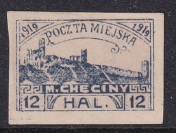 POLAND Checiny Local 1919 12 Hal Imperf Mint - Variétés & Curiosités