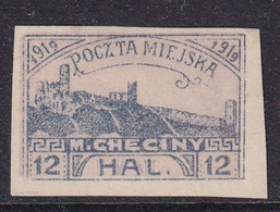 POLAND Checiny Local 1919 12 Hal Imperf Mint - Variétés & Curiosités