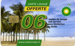 @+ Carte De Lavage BP  France - 6 UNITES - Plage Du Brésil (offerte) - Car-wash