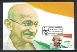 &#128681; Cuba 2019 150th Anniversary Of Birth Of Mahatma Gandhi  ()  - Politicians - Maximumkarten
