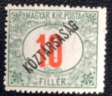 Magyar Posta - Hungarie - P4/30 - MNH - 1919 - Michel 48 - Cijfer Met Opdruk - Service