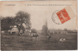 Orne : Env. De Flers :  ATHIS : Vue  Prise D E La  Rte  De  Sainte Honorine  La  Chardonne , Vache - Athis De L'Orne