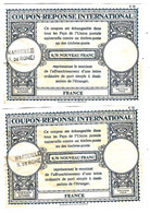 Lot 2 Coupon Réponse International 0.70 Nouveau Franc Marseille Rue De Rome Non Utilisé - Coupons-réponse