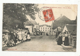 JC , Cp, 36 , MEZIERES EN BRENNE ,rue De L'école ,grosse Animation, Voyagée 1909 - Autres & Non Classés