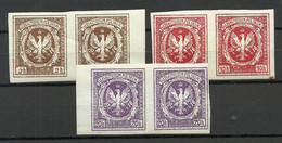 POLEN Poland 1916 Legionistam Polskim Für Polnische Legionäre Legion, 3 Stamps As Pairs MNH - Neufs