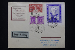 FRANCE - Enveloppe De L 'Exposition Philatélique Internationale Par Avion Pour Lyon Avec Vignette - L 80635 - 1960-.... Covers & Documents