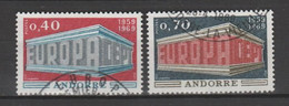 ANDORRA CORREO FRANCES Nº 194/195 SELLO USADO O MATASELLADO DE PRIMER DIA (3.1 ) - Used Stamps