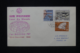 JAPON - Enveloppe De Tokyo Pour Paris En 1961 Par Vol Air France Tour Du Monde Par Boeing 707 - L 80656 - Storia Postale