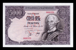 España Spain 5000 Pesetas Carlos III 1976 Pick 155 Low Serial 000351 SC UNC - [ 4] 1975-… : Juan Carlos I