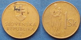 SLOVAKIA - 1 Koruna 1994 "Madonna Holding Child" KM# 12 - Edelweiss Coins - Slovakia