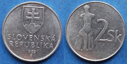 SLOVAKIA - 2 Koruna 1995 KM# 13 Republic  (1993-2008) - Edelweiss Coins - Slovaquie