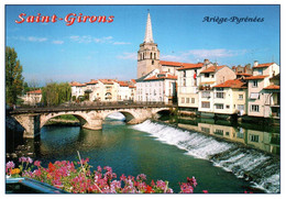 5123 Carte Postale  SAINT GIRONS L'Eglise Le Pont Sur Le  Salat,    09 Ariège - Saint Girons