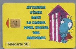 FR.- France Telecom. Télécarte. MORPION 5F ET VOUS QU'ALLEZ2-VOUS GRATTER AUJOURD'HUI ? 50 Unités. - 2000