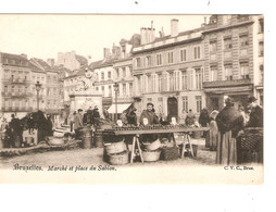 REF2530/ CP-PC Bruxelles Marché Et Place Du Sablon Animée MINT - Marchés