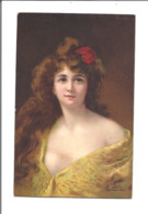 A. ASTI  Jeune Fille Cheveux Longs Avec Fleurs Dans Les Cheveux  (Caro) - Asti