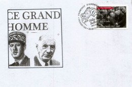 ANDORRA. 50 Ans De La Visite Officielle Général De Gaulle En Andorre (Octobre 1967), Lettre FDC, Serie "Ce Grand Homme" - De Gaulle (General)