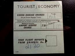 TICKET BAGAGE : TAXE EXCES BAGAGES _ PUB HERTZ - Etiquetas De Equipaje