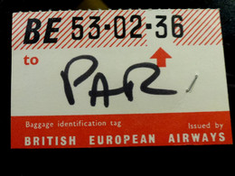 TICKET BAGAGE : BRITISH AIRWAYS _ IDENTIFICATION _ LONDRES - Étiquettes à Bagages