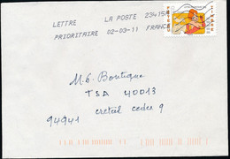 France - Timbre Adhésif YT A161 Seul Sur Lettre Oblitération TOSHIBA - Covers & Documents