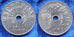 SPAIN - 25 Centimos 1937 KM#735 Francisco Franco (1936-1975) - Edelweiss Coins - Autres & Non Classés