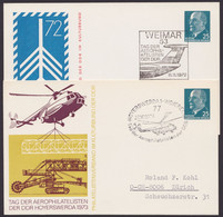 Mi-Nr. PP11 C2/01a, /03a, "Ulbricht", 2 Versch. Karten, Je In Die Schweiz, Pass. Sst - Cartes Postales Privées - Oblitérées