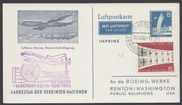 Mi-Nr. PP19, B1/01, "Boeing- Düsenflugzeug", Mit Zusatzfr. Gelaufen, 1959 - Postales Privados - Usados
