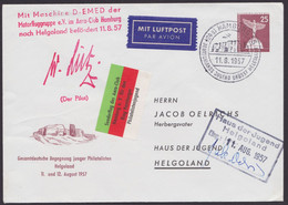 Mi-Nr. PU 19 D2/05, "Treffen Helgoland", 1957, Flugpost Mit Allen Stempel - Privatumschläge - Gebraucht