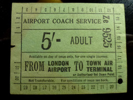 TICKET : AIRPORT COACH SERVICE _ LONDON - Europa