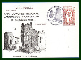 Entier Cp Repiqué SAISSAC 1983 BT Bureau Temporaire Congrès Philatélique TB - Overprinter Postcards (before 1995)