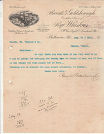 Lettre Illustrée 15/8/1912 Records GOLDSBOROUGH Distillrers Rye Whiskies BALTIMORE Etats Unis - Etats-Unis