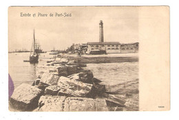 CPA Précurseur  Egypte PORT SAÏD Entrée Et Phare De Port Saïd Bateaux Bâtiments Phare 1903  Peu Commune - Port-Saïd