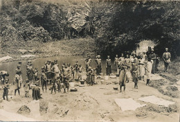 Real Photo Gambia  Nude Men , Women  Near A River . Washing Day - Gambia