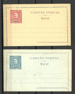 MACAU 1903/1905 Postal Stationery Ganzsachen Kartenbriefe Cartao Postal, Unused - Lettres & Documents