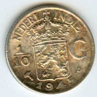 Indes Néerlandaises Netherlands East Indies 1/10 Gulden 1945 P Argent KM 318 - Indes Néerlandaises