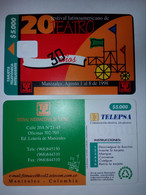 COLOMBIE CORPS DE CARTE DUMMY WITHOUT CHIP FESTIVAL LATINOAMERICANO DE TEATRO THEATRE MANIZALES 1998 5000$ - Colombie