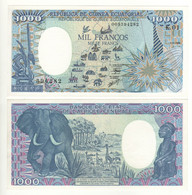 EQUATORIAL GUINEA    1'000 Francs   P21  Dated  01.01.1985   ( Map On Front - Elephant-wild Life On Back )     UNC - Equatorial Guinea