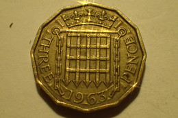 Grande Bretagne Great Britain 3 Pence 1963 - F. 3 Pence