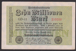 Deutsches Reich, Reichsbanknote 10 Millionen Mark, Ausgabe 22. August 1923, Serie GD-11 - 10 Mio. Mark