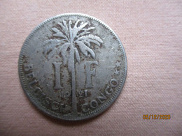 Congo Belge 1 Franc 1921 - 1910-1934: Alberto I
