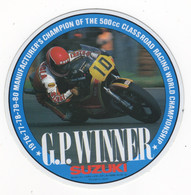 Autocollant Ancien  Course Moto Suzuki  Champion Des 500 Cc  Classroad Racing World Championship - Autres & Non Classés