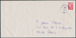 France - Timbre Adhésif YT A175 Seul Sur Lettre Oblitération Manuelle Cachet Rond - Lettres & Documents