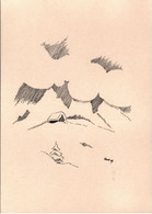 ! " Berghütte ", 1937, 2 Handgemalte Künstlerkarten, Sign. Fritz Staab (1918-1942) , Handgezeichnetes Unikat - Otros & Sin Clasificación