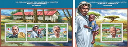 Guinea 2013, Doctor Albert Schweitzer, Red Cross, 3val In BF+BF - Albert Schweitzer